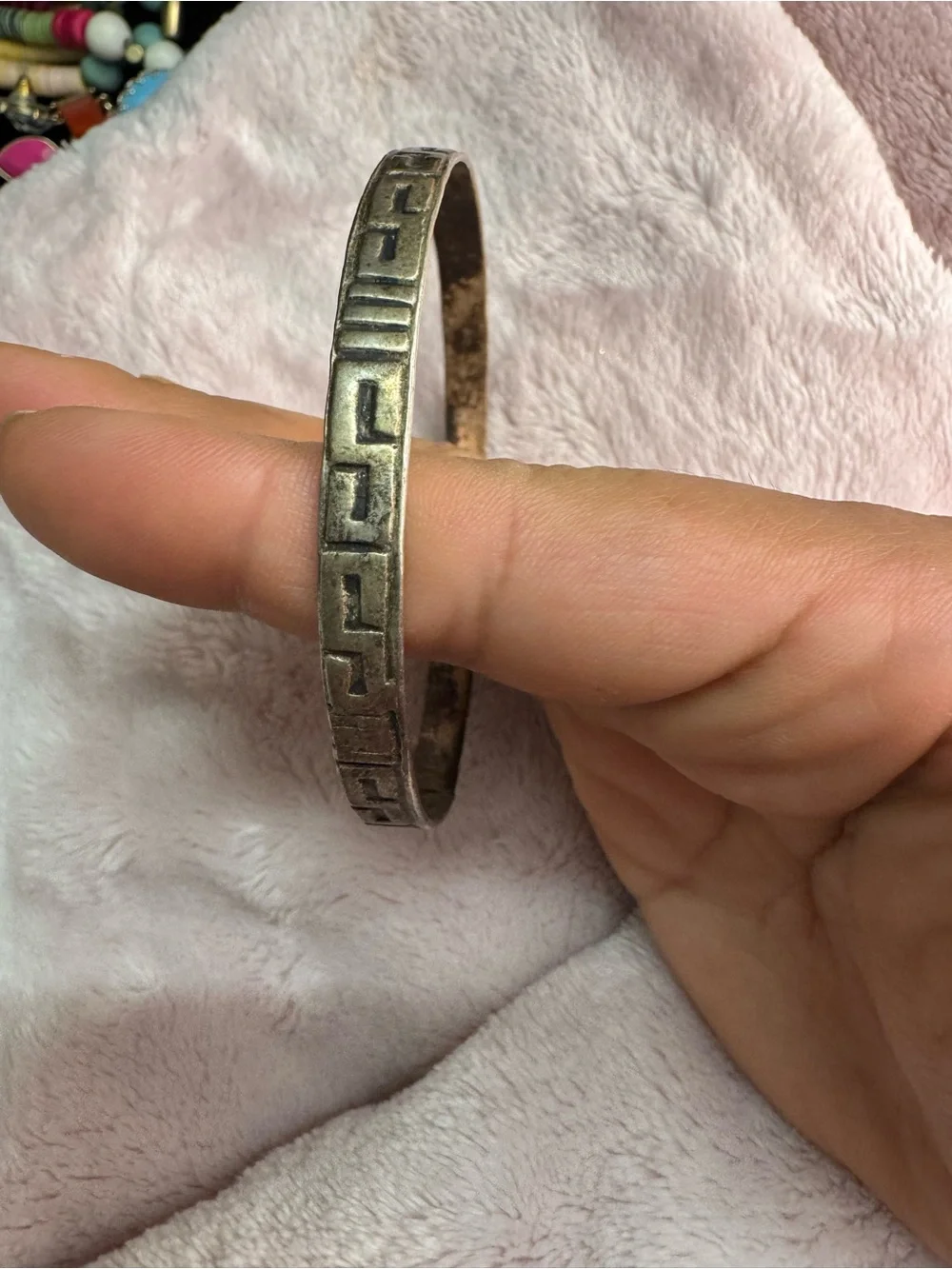 Estate Vintage carved in bracelet